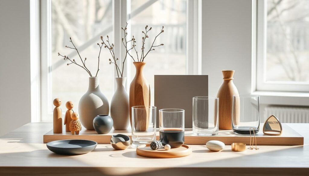 A sleek, contemporary still life showcasing a curated collection of modern Norwegian souvenirs and design objects. Arranged on a minimalist, light-colored wooden table, the items are bathed in soft, diffused natural lighting streaming through large windows. The composition features a mix of functional and decorative pieces - stylized ceramic vases, hand-carved wooden figurines, modern glass tumblers, and minimalist metal trinkets. The overall mood is one of understated elegance and Scandinavian simplicity, highlighting the region's rich design heritage. The scene conveys a sense of tranquility and artful restraint, inviting the viewer to appreciate the inherent beauty and craftsmanship of these contemporary Norwegian mementos. A sleek, contemporary still life showcasing a curated collection of modern Norwegian souvenirs and design objects. Arranged on a minimalist, light-colored wooden table, the items are bathed in soft, diffused natural lighting streaming through large windows. The composition features a mix of functional and decorative pieces - stylized ceramic vases, hand-carved wooden figurines, modern glass tumblers, and minimalist metal trinkets. The overall mood is one of understated elegance and Scandinavian simplicity, highlighting the region's rich design heritage. The scene conveys a sense of tranquility and artful restraint, inviting the viewer to appreciate the inherent beauty and craftsmanship of these contemporary Norwegian mementos.
