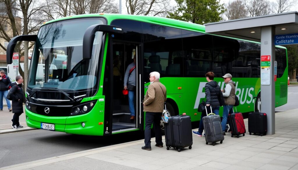 Autobus międzymiastowy Flixbus na przystanku we Włoszech