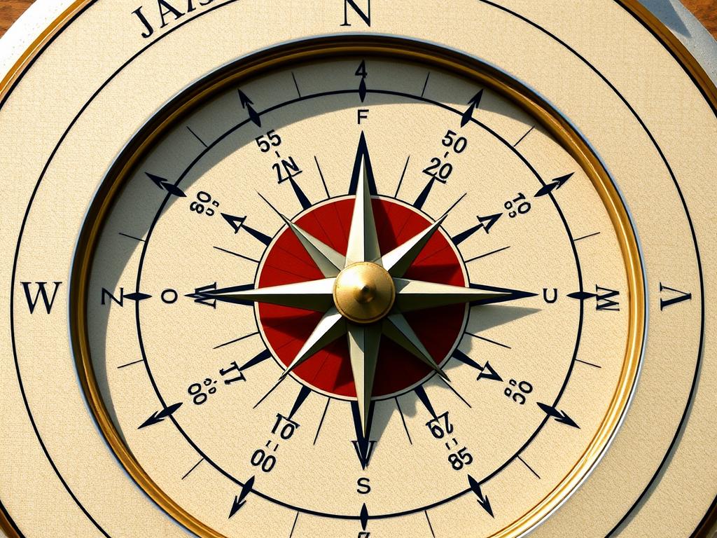 Diagram pokazujący różne wartości azymutu i odpowiadające im kierunki