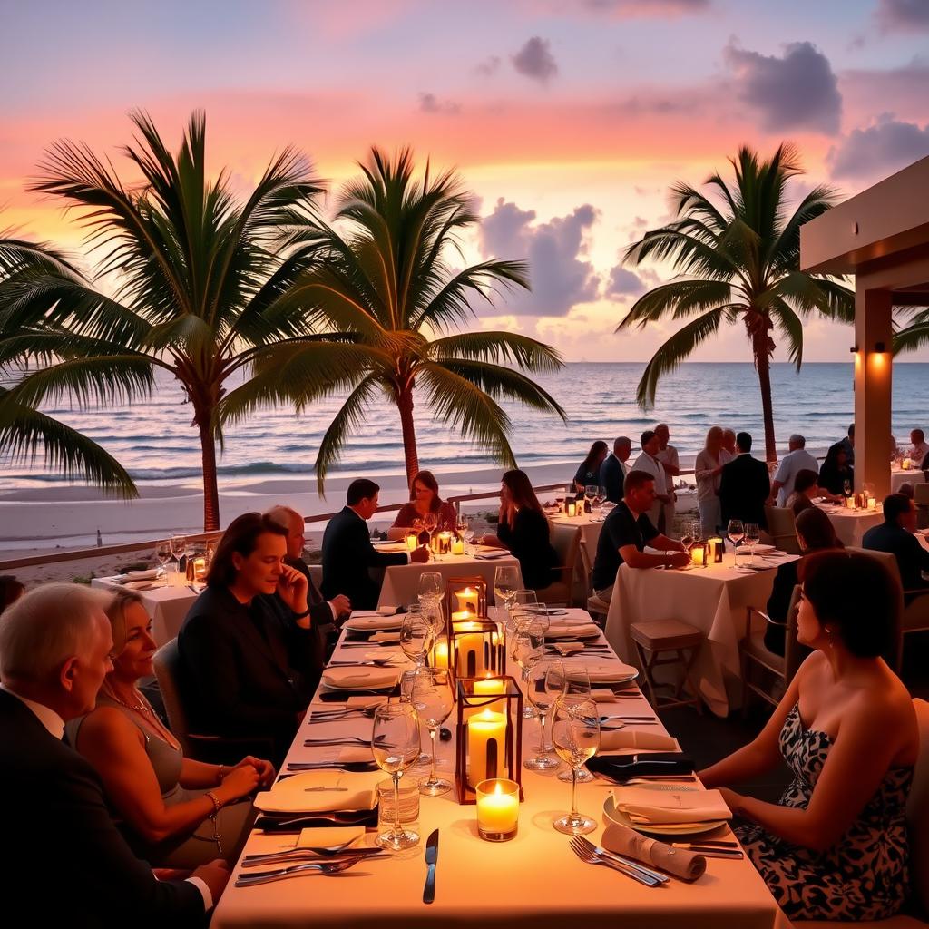 Elegancka restauracja na plaży na Barbadosie
