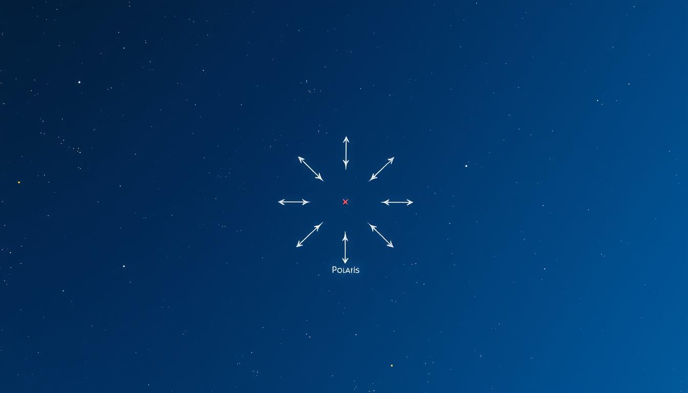 Gwiazda Polarna na nocnym niebie wskazująca kierunek północny