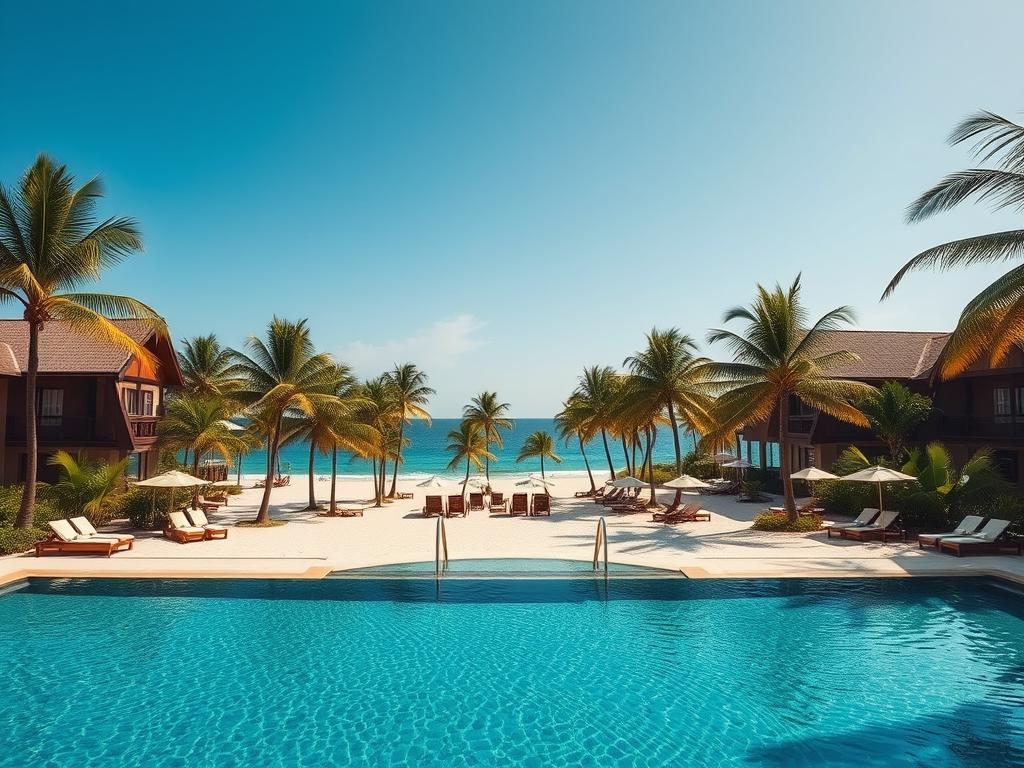 Luksusowy resort na plaży w Kenii z widokiem na Ocean Indyjski