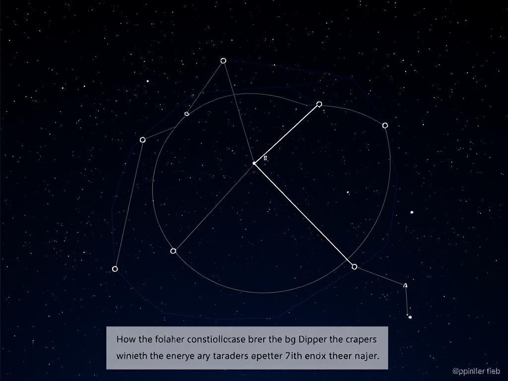Mapa nieba pokazująca jak znaleźć Gwiazdę Polarną za pomocą Wielkiego Wozu