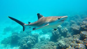 Rekin rafowy czarnopłetwy pływający w wodach Tajlandii
