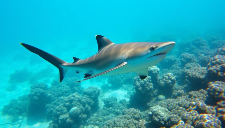 Rekin rafowy czarnopłetwy pływający w wodach Tajlandii