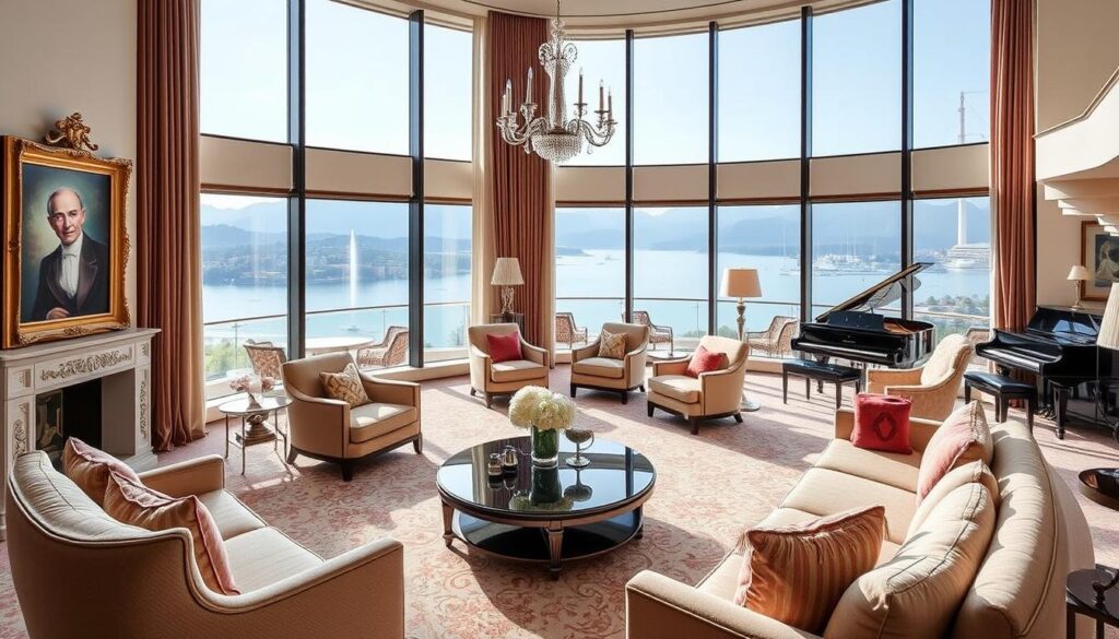 Royal Penthouse Suite w hotelu President Wilson w Genewie z panoramicznym widokiem na Jezioro Genewskie