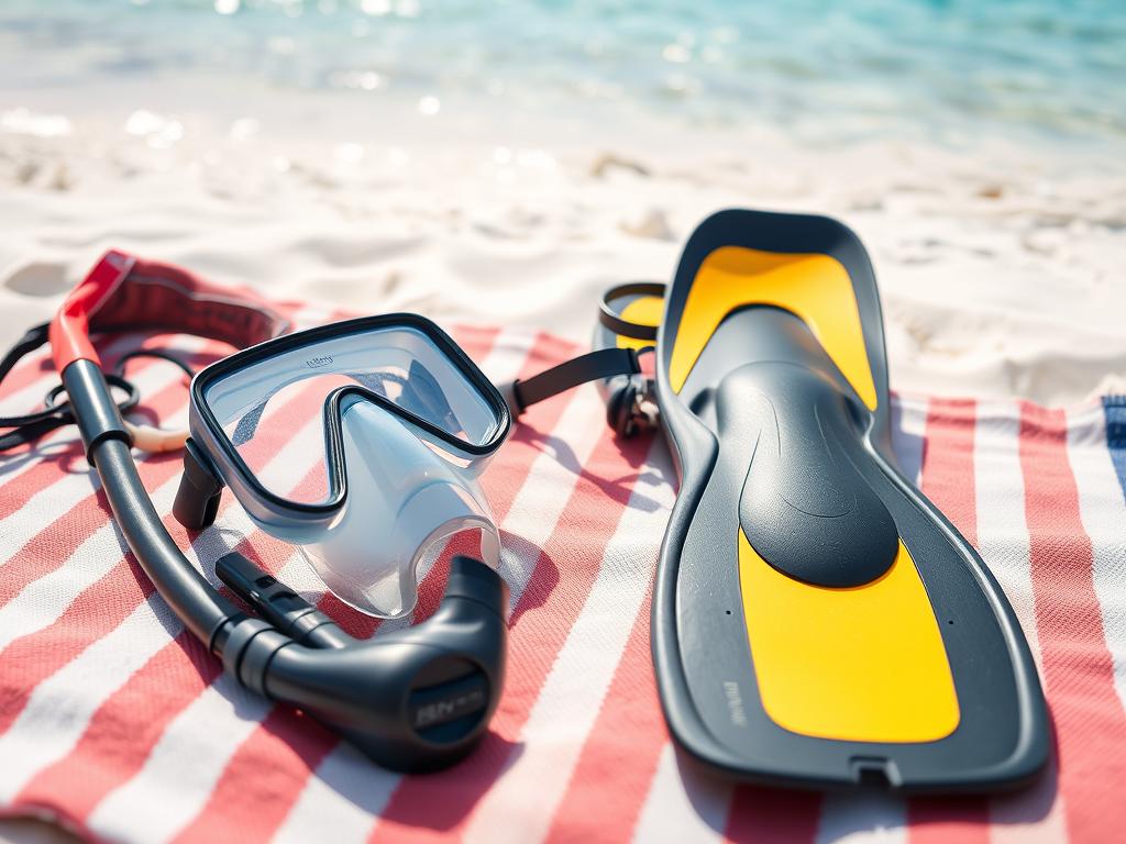 Sprzęt do snorkelingu na plaży Seszeli, co zabrać na wakacje na Seszele