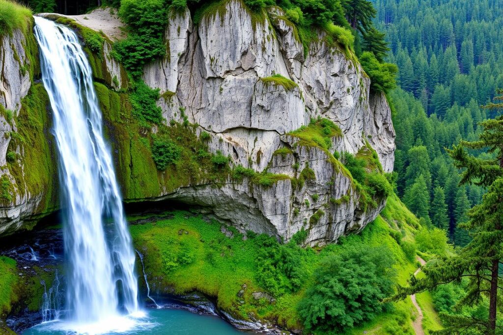 Wodospad Rinka w Logarskiej Dolinie, jeden z najwyższych wodospadów w Słowenii