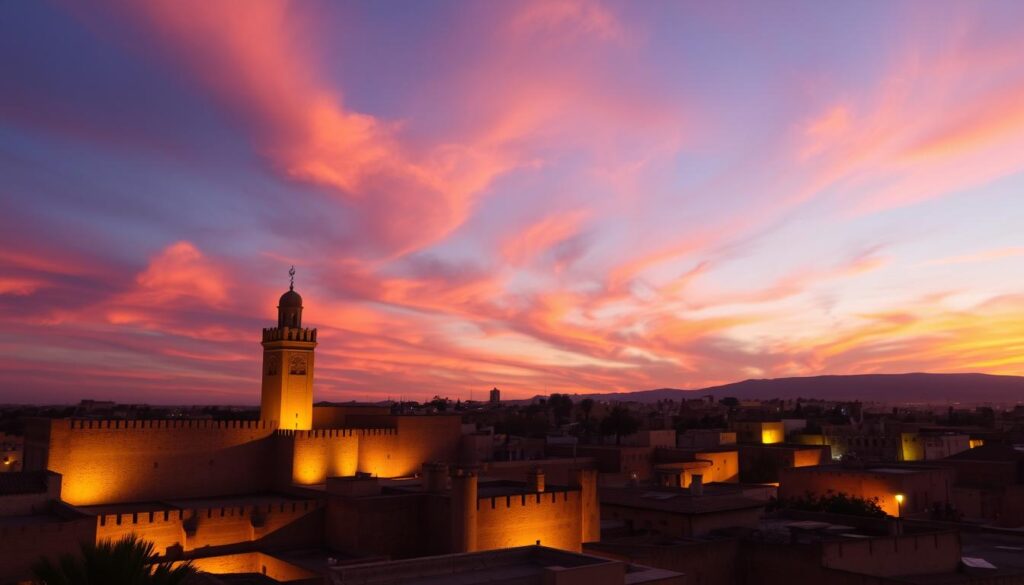 Zachód słońca nad marokańską medyną - symboliczne zakończenie udanej podróży