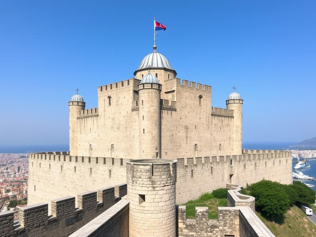 Zamek Sant'Elmo na wzgórzu Vomero w Neapolu z charakterystycznym kształtem gwiazdy