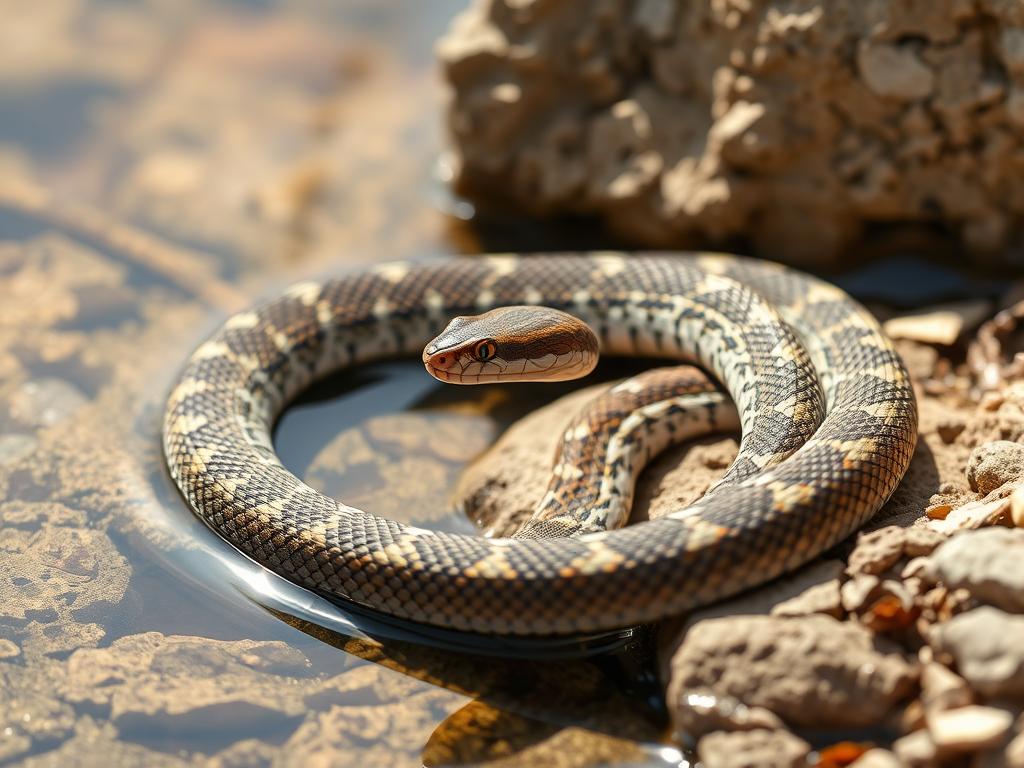 Zaskroniec plamisty, niejadowity wąż często spotykany na Cyprze