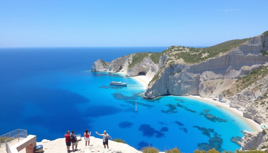 Zatoka Wraku (Navagio) na Zakynthos widziana z punktu widokowego