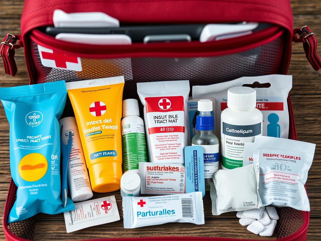 Apteczka pierwszej pomocy z podstawowymi środkami przydatnymi podczas wakacji na Malediwach
