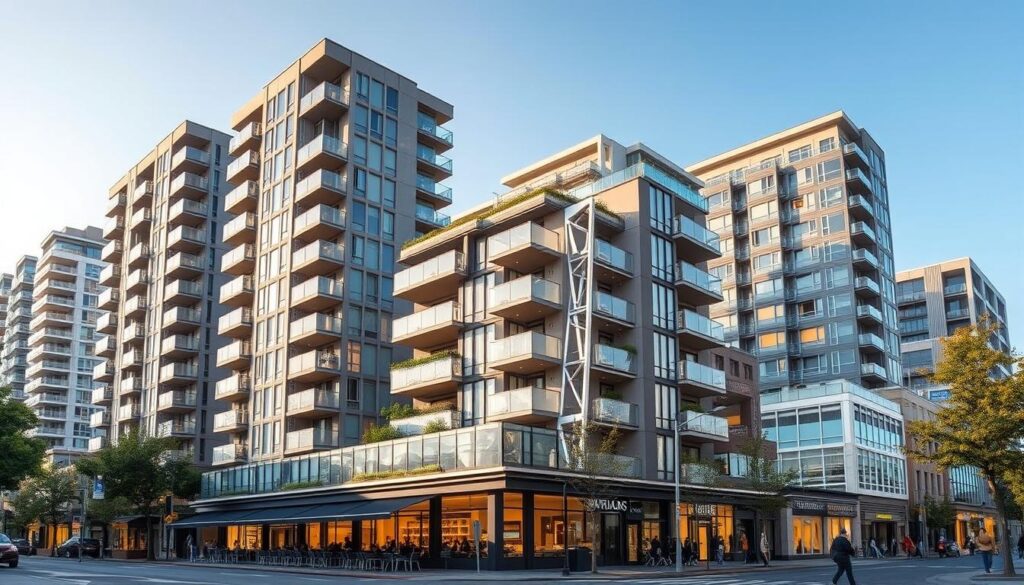 Centrum Auckland z nowoczesnymi budynkami mieszkalnymi - miasto o najwyższych kosztach życia w Nowej Zelandii