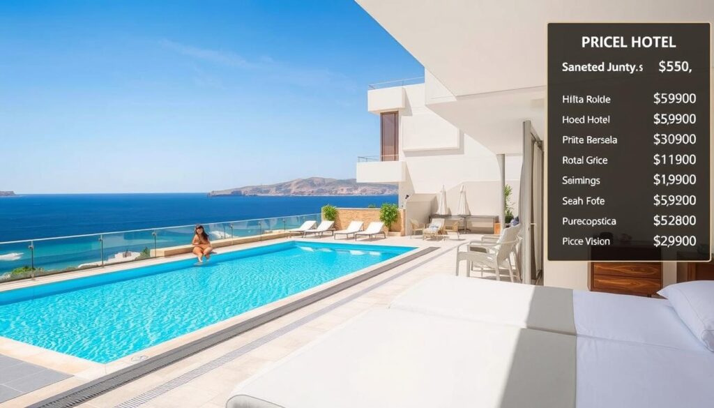 Hotel z basenem na Malcie z widokiem na morze