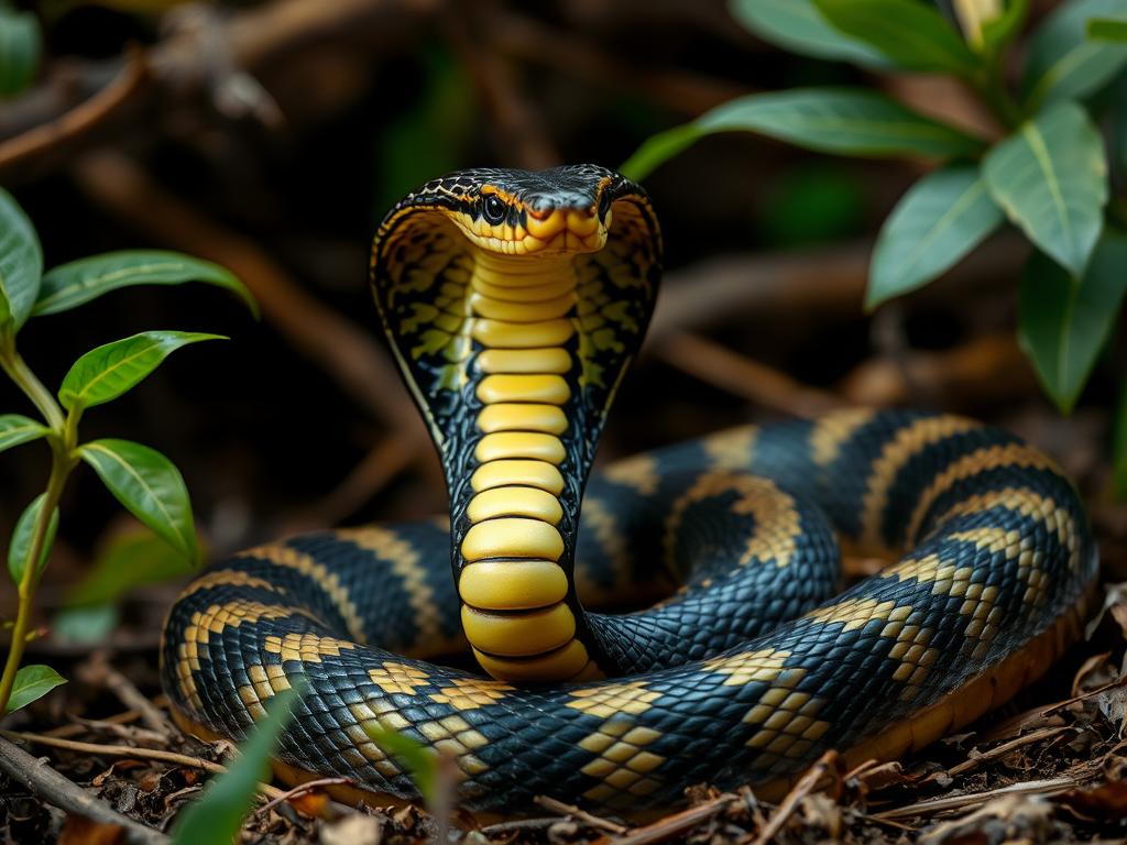 Kobra indyjska (Naja naja) na Sri Lance, jeden z najbardziej jadowitych węży występujących na wyspie