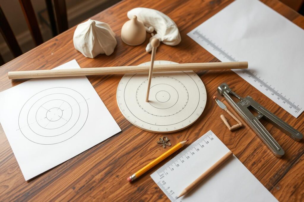 Materiały potrzebne do wykonania prostego gnomonu