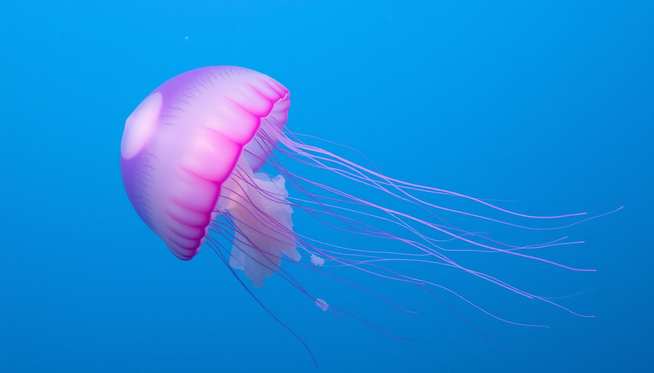 Meduza Pelagia noctiluca (pelagia świecąca) pływająca w wodach Morza Śródziemnego