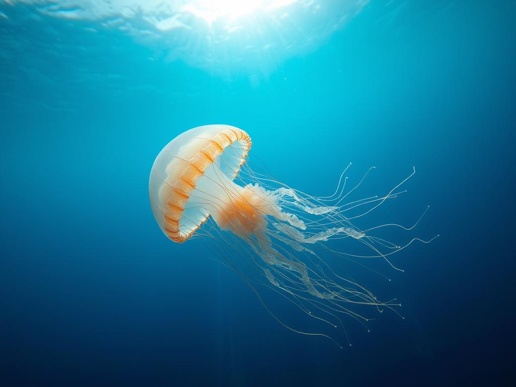 Meduza pływająca w wodach Adriatyku w Chorwacji