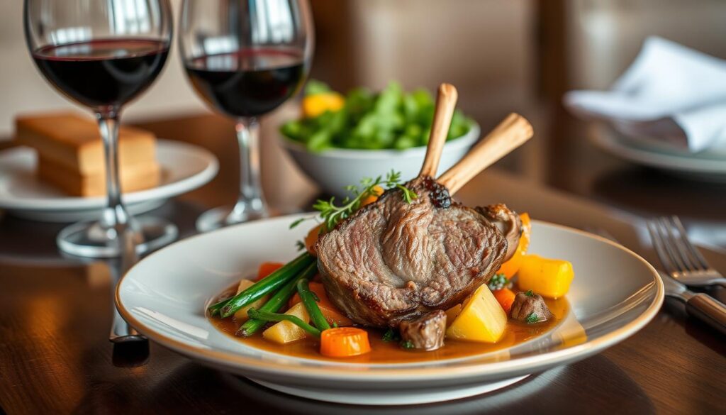 Nowozelandzkie jagnięcina z lokalnymi warzywami - przykład współczesnej kuchni Nowej Zelandii