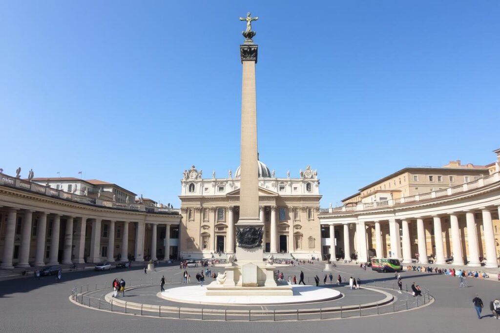 Obelisk na Placu Świętego Piotra w Rzymie - słynny historyczny gnomon