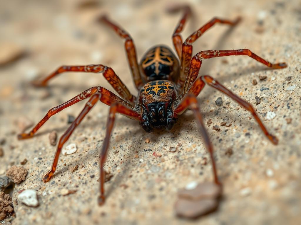 Pająk skrzypcowy (Loxosceles rufescens) w swoim naturalnym środowisku we Włoszech