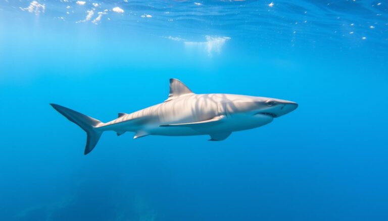 Rekin pływający w wodach Adriatyku w pobliżu chorwackiego wybrzeża