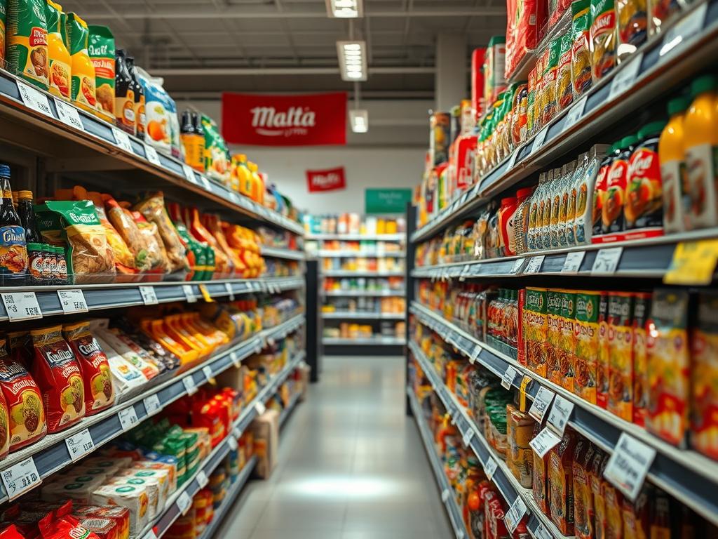 Sklep spożywczy na Malcie z cenami produktów