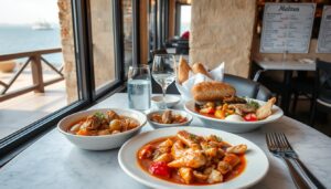 Tradycyjny maltański obiad serwowany w restauracji na Malcie