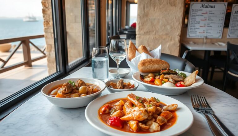 Tradycyjny maltański obiad serwowany w restauracji na Malcie